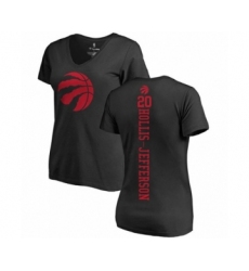 Basketball Women's Toronto Raptors #20 Rondae Hollis-Jefferson Black One Color Backer Slim-Fit V-Neck T-Shirt