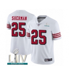 Men's San Francisco 49ers #25 Richard Sherman Limited White Rush Vapor Untouchable Super Bowl LIV Bound Football Jersey