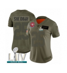 Women's San Francisco 49ers #25 Richard Sherman Limited Olive 2019 Salute to Service Super Bowl LIV Bound Football Jersey