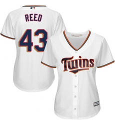Women's Majestic Minnesota Twins #43 Addison Reed Replica White Home Cool Base MLB Jersey
