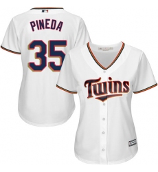 Women's Majestic Minnesota Twins #35 Michael Pineda Replica White Home Cool Base MLB Jersey
