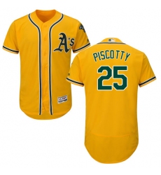 Men's Majestic Oakland Athletics #25 Stephen Piscotty Gold Alternate Flex Base Authentic Collection MLB Jersey