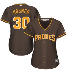 Women's Majestic San Diego Padres #30 Eric Hosmer Authentic Brown Alternate Cool Base MLB Jersey