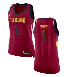 Women's Nike Cleveland Cavaliers #1 Rodney Hood Authentic Maroon NBA Jersey - Icon Edition