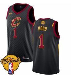 Women's Nike Cleveland Cavaliers #1 Rodney Hood Swingman Black 2018 NBA Finals Bound NBA Jersey Statement Edition