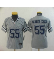 Youth Dallas Cowboys #55 Leighton Vander Esch Grey 2019 Inverted Legend Stitched NFL Nike Limited Jersey