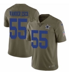 Youth Nike Dallas Cowboys #55 Leighton Vander Esch Limited Olive 2017 Salute to Service NFL Jersey