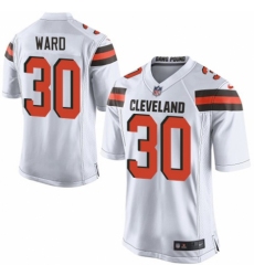 Men's Nike Cleveland Browns #30 Denzel Ward Game White NFL Jersey
