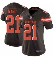 Women's Nike Cleveland Browns #21 Denzel Ward Brown Team Color Vapor Untouchable Limited Player NFL Jersey