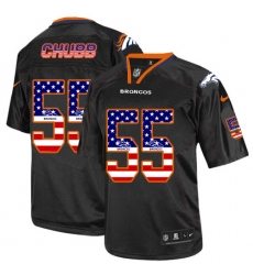 Men's Nike Denver Broncos #55 Bradley Chubb Elite Black USA Flag Fashion NFL Jersey
