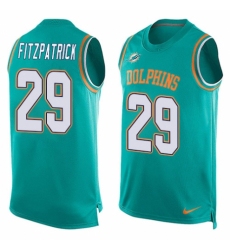 Men's Nike Miami Dolphins #29 Minkah Fitzpatrick Limited Aqua Green Player Name & Number Tank Top NFL Jersey