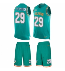 Men's Nike Miami Dolphins #29 Minkah Fitzpatrick Limited Aqua Green Tank Top Suit NFL Jersey