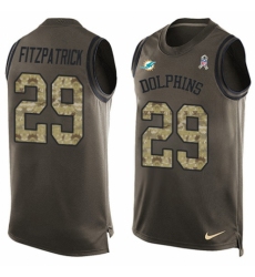 Men's Nike Miami Dolphins #29 Minkah Fitzpatrick Limited Green Salute to Service Tank Top NFL Jersey
