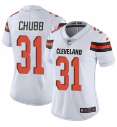 Women's Nike Cleveland Browns #31 Nick Chubb White Vapor Untouchable Elite Player NFL Jersey