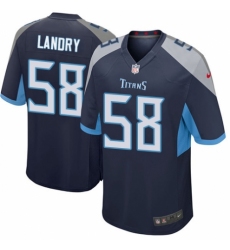 Men's Nike Tennessee Titans #58 Harold Landry Game Navy Blue Team Color NFL Jersey