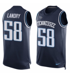 Men's Nike Tennessee Titans #58 Harold Landry Limited Navy Blue Player Name & Number Tank Top NFL Jersey