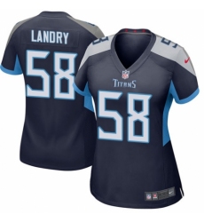 Women's Nike Tennessee Titans #58 Harold Landry Game Navy Blue Team Color NFL Jersey