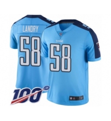 Youth Tennessee Titans #58 Harold Landry Limited Light Blue Rush Vapor Untouchable 100th Season Football Jersey