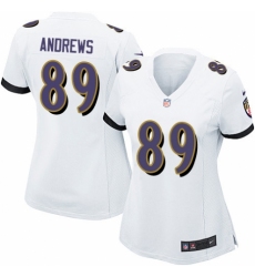 Women's Nike Baltimore Ravens #89 Mark Andrews Game White NFL Jersey