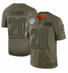 Women's Seattle Seahawks #20 Rashaad Penny Limited Camo 2019 Salute to Service Football Jersey