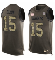 Men's Nike New York Giants #15 Riley Dixon Limited Green Salute to Service Tank Top NFL Jersey