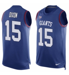 Men's Nike New York Giants #15 Riley Dixon Limited Royal Blue Player Name & Number Tank Top NFL Jersey