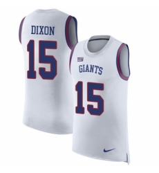Men's Nike New York Giants #15 Riley Dixon White Rush Player Name & Number Tank Top NFL Jersey