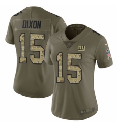 Women's Nike New York Giants #15 Riley Dixon Limited Olive Camo 2017 Salute to Service NFL Jersey