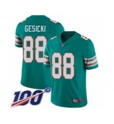 Youth Miami Dolphins #88 Mike Gesicki Aqua Green Alternate Vapor Untouchable Limited Player 100th Season Football Jersey