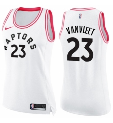 Women's Nike Toronto Raptors #23 Fred VanVleet Swingman White/Pink Fashion NBA Jersey