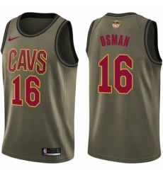 Men's Nike Cleveland Cavaliers #16 Cedi Osman Swingman Green Salute to Service 2018 NBA Finals Bound NBA Jersey