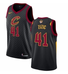 Women's Nike Cleveland Cavaliers #41 Ante Zizic Authentic Black 2018 NBA Finals Bound NBA Jersey Statement Edition