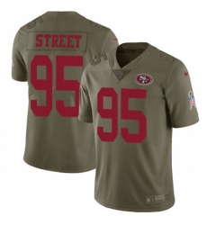 Men's Nike San Francisco 49ers #95 Kentavius Street Limited Olive 2017 Salute to Service NFL Jersey