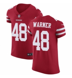 Men's Nike San Francisco 49ers #48 Fred Warner Red Team Color Vapor Untouchable Elite Player NFL Jersey