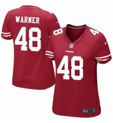 Women's Nike San Francisco 49ers #48 Fred Warner Game Red Team Color NFL Jersey