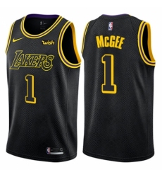 Men's Nike Los Angeles Lakers #1 JaVale McGee Swingman Black City Edition NBA Jersey