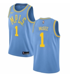 Youth Nike Los Angeles Lakers #1 JaVale McGee Authentic Blue Hardwood Classics NBA Jersey