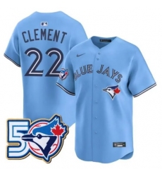 Men's Toronto Blue Jays 22 Ernie Clement 50th Anniversary Alternate Limited Jersey