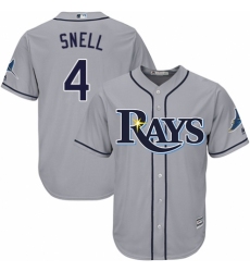 Youth Majestic Tampa Bay Rays #4 Blake Snell Authentic Grey Road Cool Base MLB Jersey