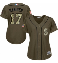 Women's Majestic Seattle Mariners #17 Mitch Haniger Authentic Green Salute to Service MLB Jersey