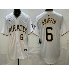Men's Pittsburgh Pirates #6 Konnor Griffin White Limited Jersey