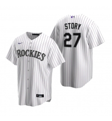 Men's Nike Colorado Rockies #49 Antonio Senzatela White Home Stitched Baseball Jersey