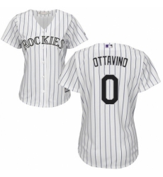 Women's Majestic Colorado Rockies #0 Adam Ottavino Replica White Home Cool Base MLB Jersey