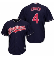Men's Majestic Cleveland Indians #4 Bradley Zimmer Replica Navy Blue Alternate 1 Cool Base MLB Jersey