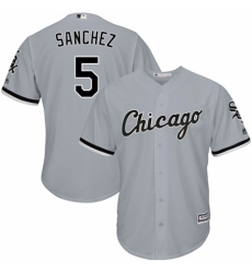 Youth Majestic Chicago White Sox #5 Yolmer Sanchez Authentic Grey Road Cool Base MLB Jersey