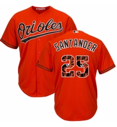 Men's Majestic Baltimore Orioles #25 Anthony Santander Authentic Orange Team Logo Fashion Cool Base MLB Jersey