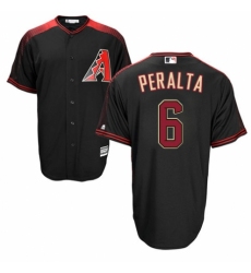 Men's Majestic Arizona Diamondbacks #6 David Peralta Replica Black/Brick Alternate Home Cool Base MLB Jersey