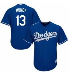 Men's Majestic Los Angeles Dodgers #13 Max Muncy Replica Royal Blue Alternate Cool Base MLB Jersey