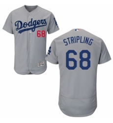 Men's Majestic Los Angeles Dodgers #68 Ross Stripling Gray Alternate Flex Base Authentic Collection MLB Jersey