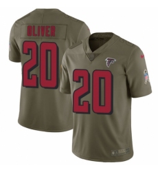 Youth Nike Atlanta Falcons #20 Isaiah Oliver Limited Olive 2017 Salute to Service NFL Jersey